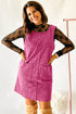 Corduroy Patch Pocket Sleeveless H Line Mini Dress